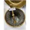 Image 4 : Vintage decorative brass items including Dutch mortar