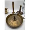 Image 3 : Lot of brass decorative pieces, mortar and candlestick holders