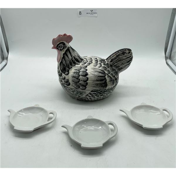 Vintage Price hen in nest pottery