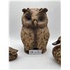 Image 3 : Crude pottery owls and duck bank lot