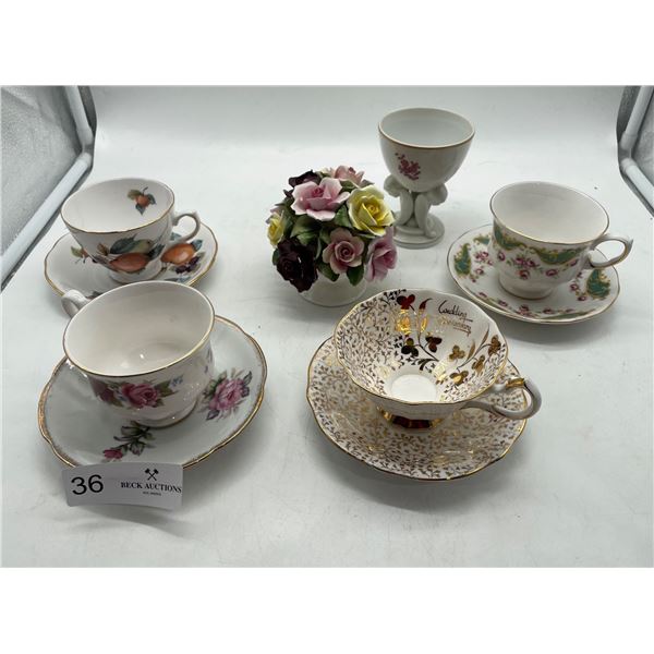 Teacup and Capodimonte lot