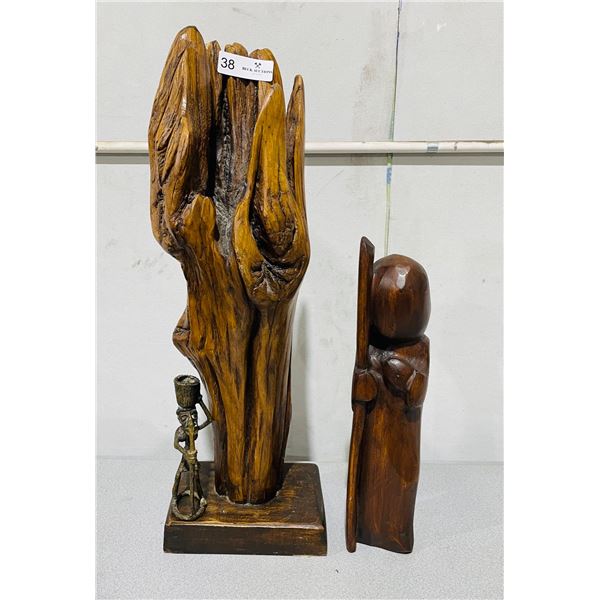 Wood sculpture lot