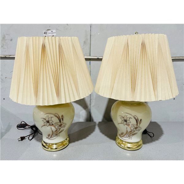 Pair of vintage lamps with shades