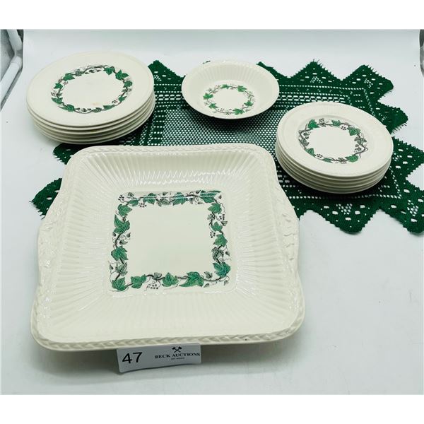 Wedgwood "Napoleon Ivy" dishes, 15 pcs