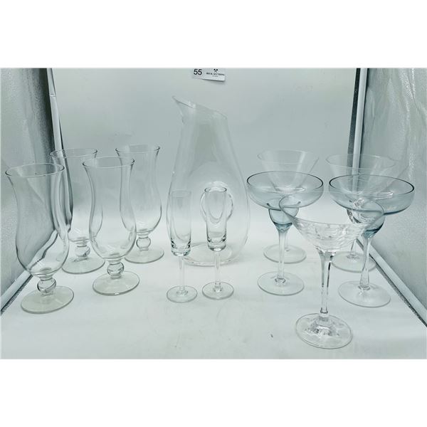 Decanter with glasses lot, 12 pcs