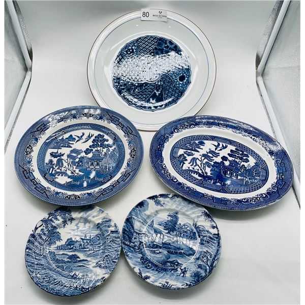 Delft style plates, 5 pcs