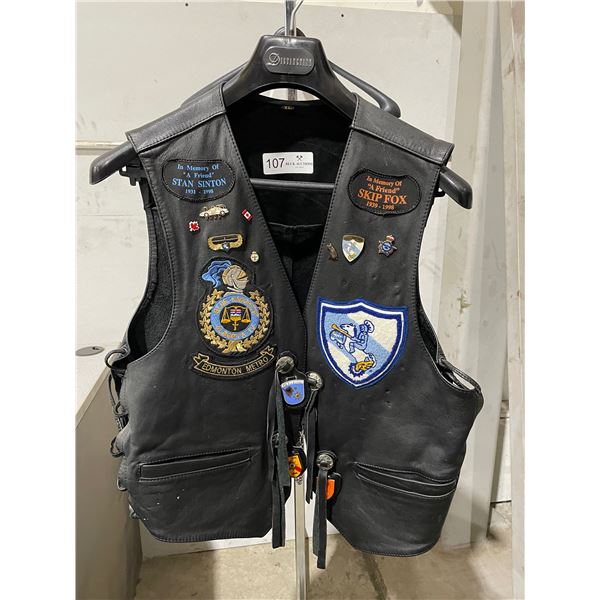 Vintage leather motorcycle vest