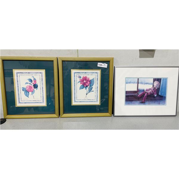 Framed print lot, 3 pcs