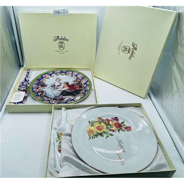 Cake plates and serving knives, NIB