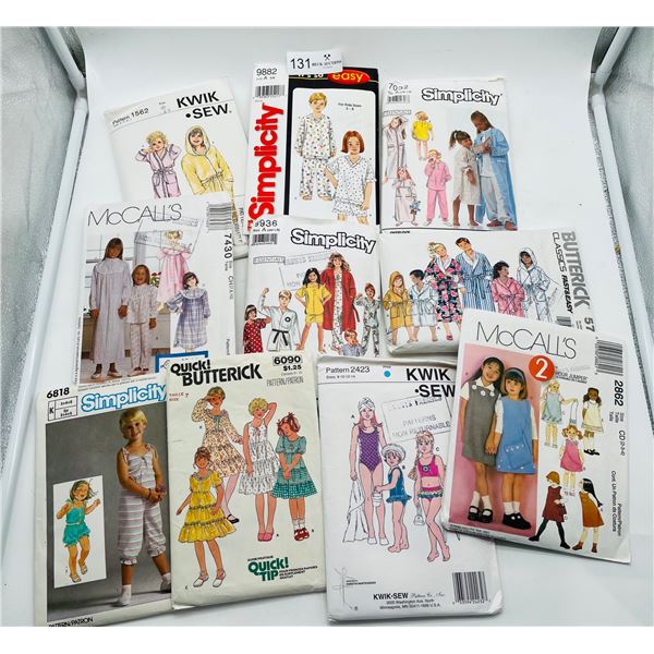 Vintage sewing patterns, sleepware and adolescent