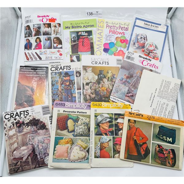 Vintage craft and accessories sewing patterns