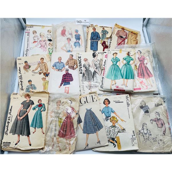 1960's men's and ladies sewing patterns