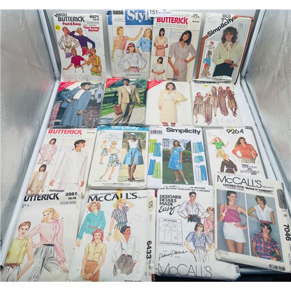 Lot of 80's and 90's ladies sewing patterns