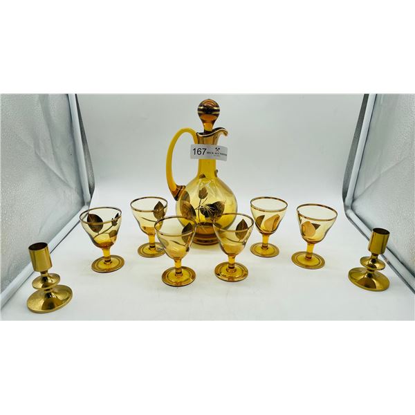 Bohemia Crystal decanter and glasses, Czechoslovakia
