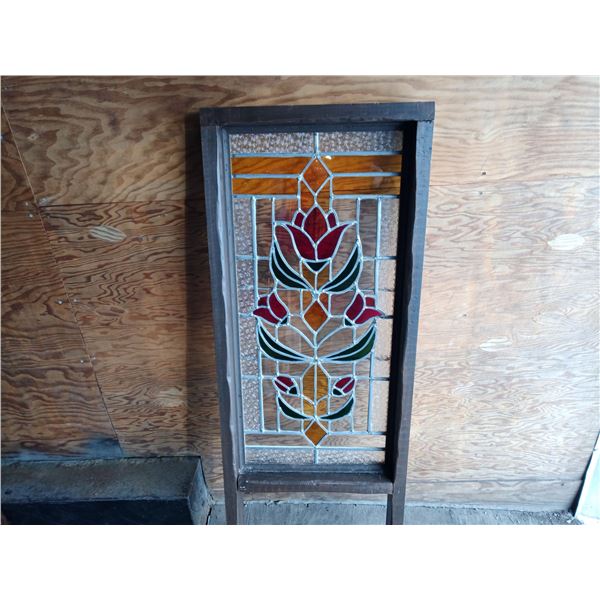 Hand Made Leaded Stained Glass Aprox 21"W x 41 3/4 " H