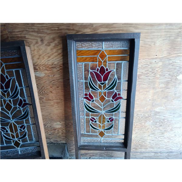 Hand Made Leaded Stained Glass Aprox 21"W x 41 3/4 " H