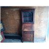 Image 1 : Vintage Secretarys Desk  Leaded Glass Doors With Key