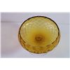 Image 2 : Vintage Amber Glass Pedestal Bowl Footed (8” x 6”)