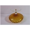 Image 3 : Vintage Amber Glass Pedestal Bowl Footed (8” x 6”)