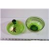 Image 2 : Mid Century Modern Green Glass Candy Dish w/ Lid