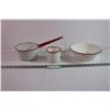 Image 1 : (3) Red and White Enamelware Items