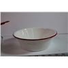 Image 2 : (3) Red and White Enamelware Items