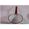 Image 8 : (3) Red and White Enamelware Items