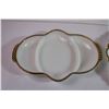 Image 2 : (2) Vintage Fire King Milk Glass Divided Serving Plates