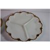 Image 3 : (2) Vintage Fire King Milk Glass Divided Serving Plates
