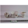 Image 2 : (3) Pieces of Fine Bone China (Cream & Sugar + Fruit Bowl)