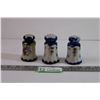 Image 1 : (3) Vintage Cobalt Salt & Pepper Shakers