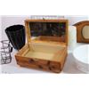 Image 3 : Carved Wood Jewellery Box, Black Vase + Misc
