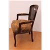Image 4 : *Carved Wood Captain’s Chair w/ Fabric Seat