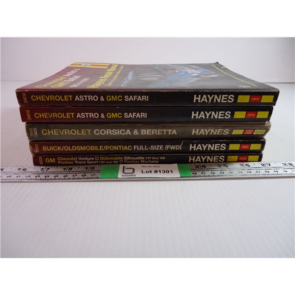 (5) Haynes Manuals for various GM and Chevrolet Vehicles