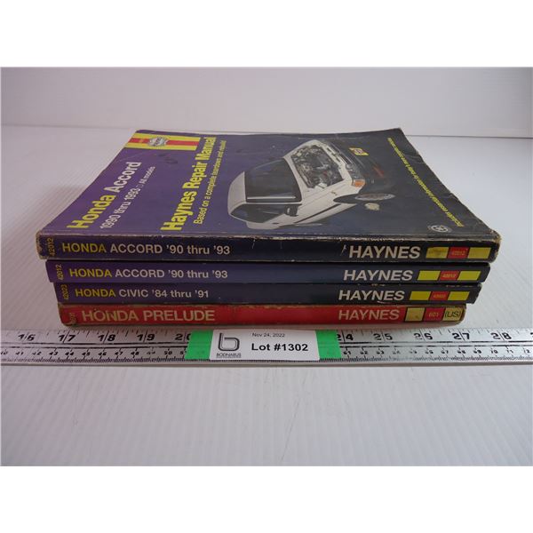 (4) Haynes Manuals for various Honda Vehicles