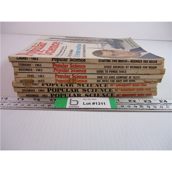 (8) Issues of Popular Science from 1962 and 1963