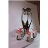 Image 2 : *(2) Brass Finished Light Fixtures (1 Complete w/ 5 Globes 1 Missing 3 Globes)