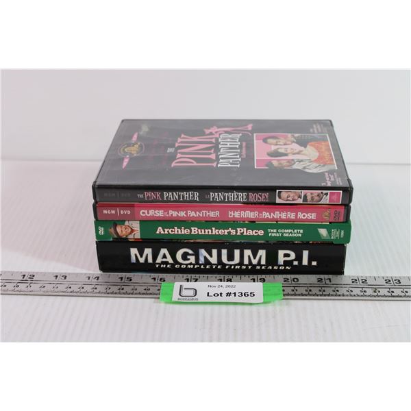 (2) Pink Panther DVDs + Archie Bunker Season 1 and Magnum PI Season 1