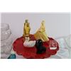 Image 4 : Cake Plate, (7) Avon Perfume Bottles, (2) Photo Albums + Misc