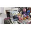 Image 7 : Prints - Dish Tray - (4) Knitted Octopus - Foot Ball - Wooden Kleenex Box - Misc Items