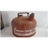Image 2 : PURE Linseed Oil Can (empty - dented) ESSO Gear Oil Can - Gasoline Can - Misc Items