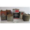 Image 1 : *(2) Vintage Gas - (2) ESSO Gear Oil Cans - MF Transmission Can - Tin