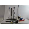 (4) Squeegee - Windshield Scrapers - Dust Mop - Large Brush