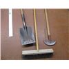 Image 2 : *(3) Garden tools - broom, shovel, edger