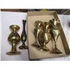Image 4 : Lot of brass items - candlesticks, vases