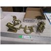 Lot of brass ornaments - unicorn, frog, deer