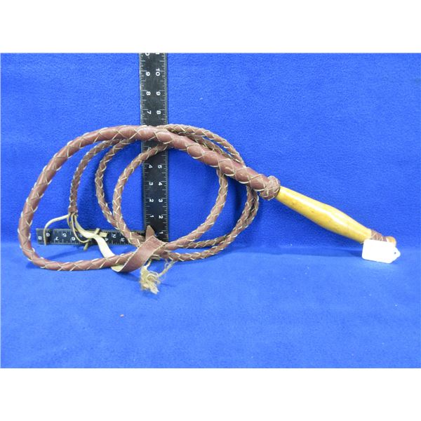 Braided Leather Mexico Bull Whip - 8 Foot Length