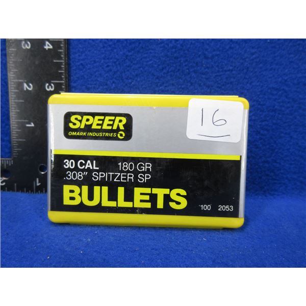 30 Cal. .308" 180gr Spitzer SP Speer Bullets
