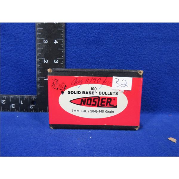 7MM .284" 140gr Spitzer BT Nosler Bullets