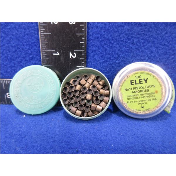 Eley & CVA No. 11 Pistol Caps - 2 Tins of 100
